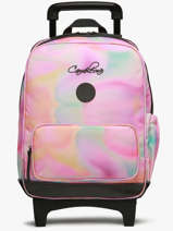 Sac A Dos  Roulettes 2 Compartiments Cameleon Rose vintage fantasy SR40