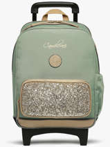 2-compartment Wheeled Schoolbag Cameleon Green vintage fantasy SR40