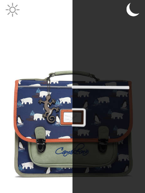 Cartable 1 Compartiment Cameleon Bleu retro PBRECA32 vue secondaire 6