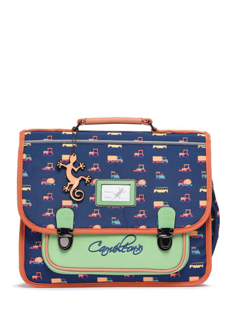 Cartable 2 Compartiments Cameleon Bleu retro PBRECA35