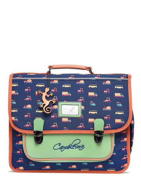 Cartable 2 Compartiments Cameleon Bleu retro PBRECA38