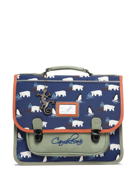 Cartable 2 Compartiments Cameleon Bleu retro PBRECA35