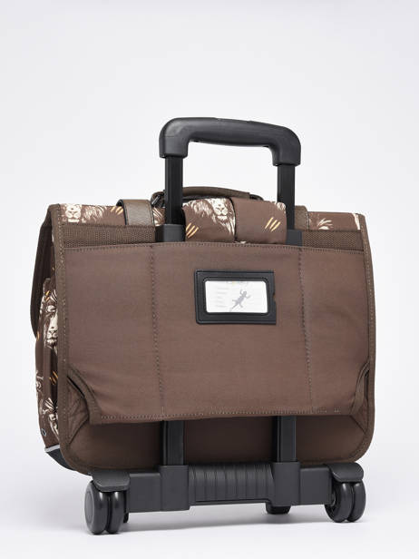 Boekentas Op Wieltjes 2 Compartimenten Cameleon Bruin vintage urban PBVBCR38 ander zicht 6