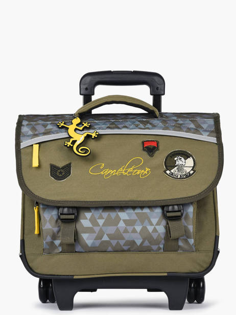 Wheeled Schoolbag 2 Compartments Cameleon Green actual PBBACR38