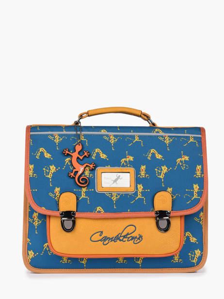 Cartable 2 Compartiments Cameleon Bleu retro PBRECA35