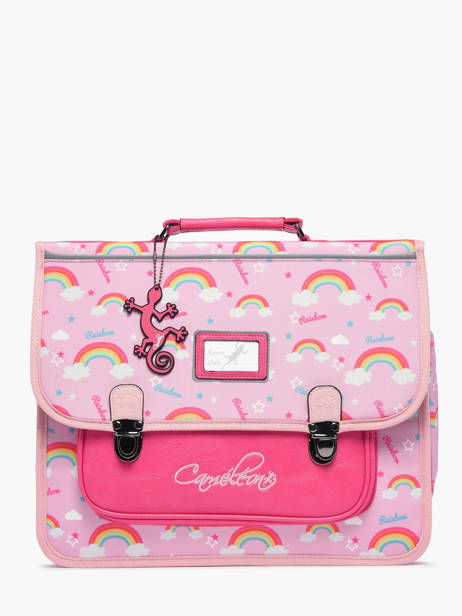 Cartable Enfant 2 Compartiments Cameleon Rose retro PBVGCR38