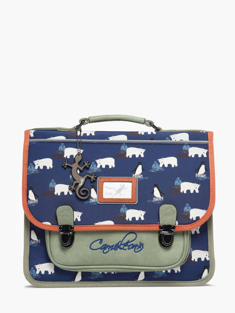 Cartable Enfant 2 Compartiments Cameleon Bleu retro CA35