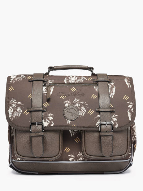 Cartable Enfant 2 Compartiments Cameleon Marron vintage urban CA38
