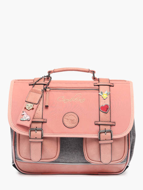 2-compartment  Satchel Cameleon Pink vintage pin's CA35