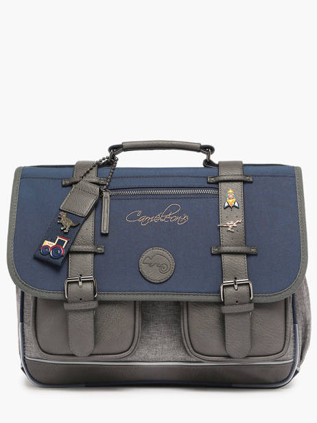 2-compartment  Satchel Cameleon Blue vintage pin's CA38