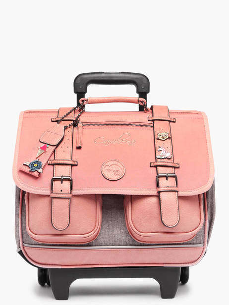 2-compartment  Wheeled Satchel Cameleon Pink vintage pin's CR38