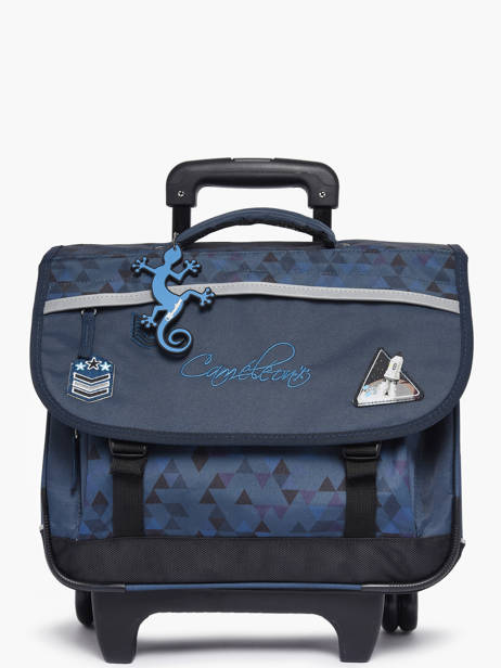 Cartable  Roulettes Enfant 2 Compartiments Cameleon Bleu actual CR38