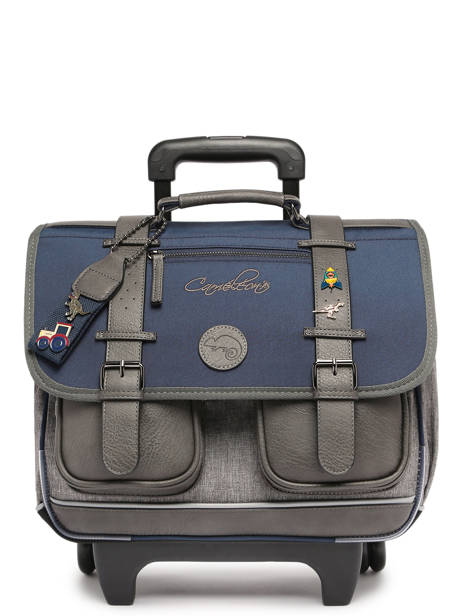 Cartable à Roulettes 2 Compartiments Cameleon Violet vintage pin's CR38 vue secondaire 7
