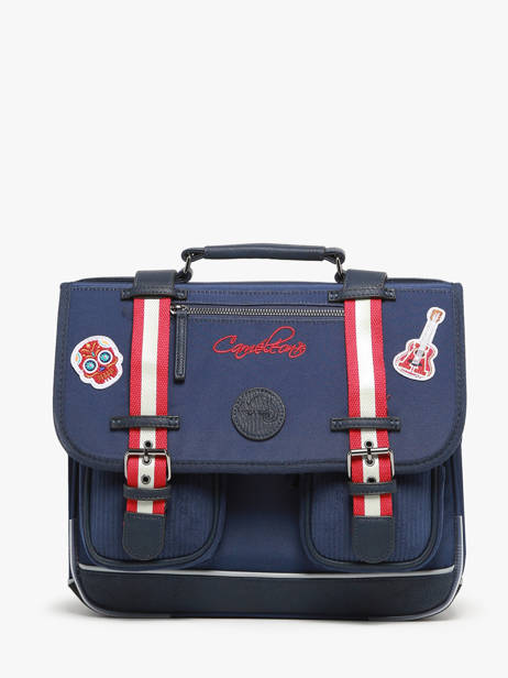 Boekentas 2 Compartimenten Cameleon Blauw vintage family boulanger CA35