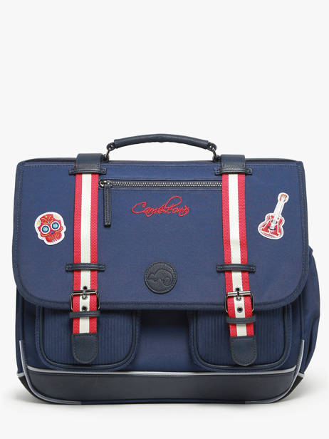 3-compartment Satchel Cameleon Blue vintage family boulanger CA41