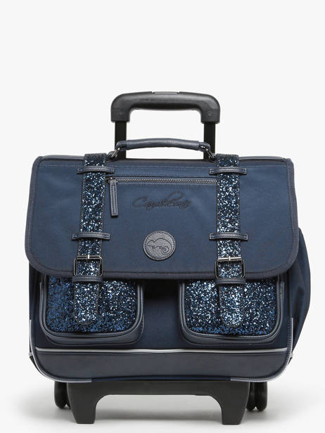Boekentas Op Wieltjes Kinderen 2 Compartimenten Vintage Fantasy Cameleon Blauw vintage fantasy CR38