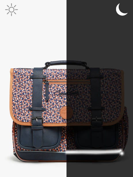 Cartable Enfant 2 Compartiments Cameleon Marron vintage fantasy CA38 vue secondaire 7