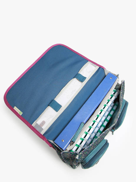 Boekentas Kinderen 2 Compartimenten Cameleon Blauw vintage fantasy CA35 ander zicht 3