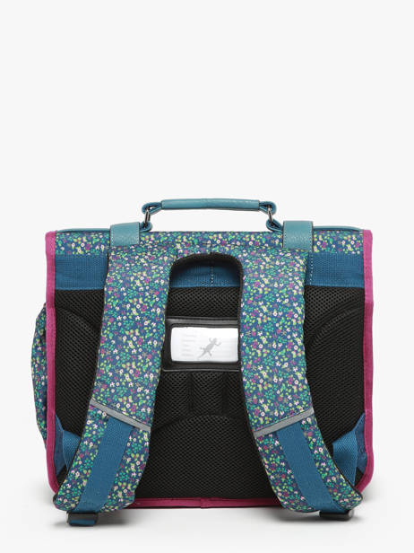 Boekentas Kinderen 2 Compartimenten Cameleon Blauw vintage fantasy CA35 ander zicht 4