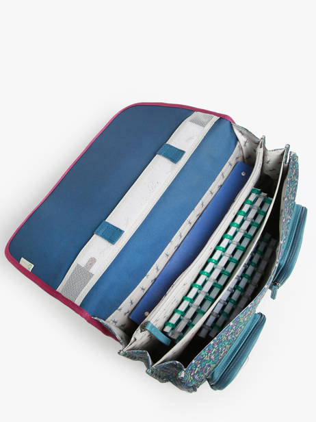 Satchel For Kids 3 Compartments Cameleon Blue vintage fantasy CA41 other view 3