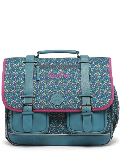 Satchel For Kids 3 Compartments Cameleon Blue vintage fantasy CA41 other view 6