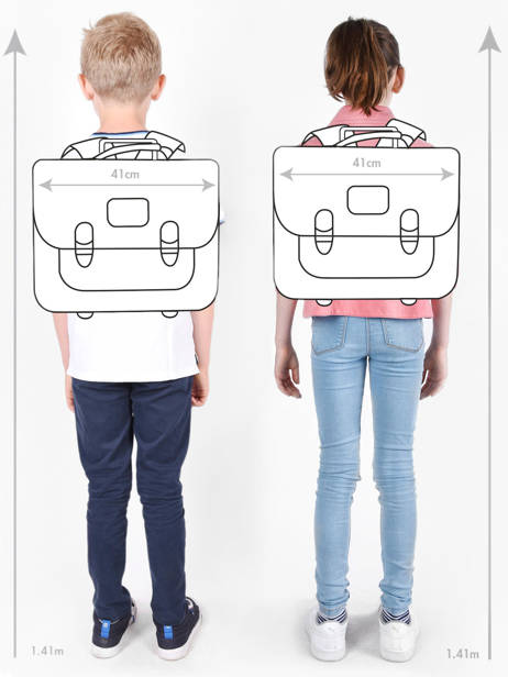 Boekentas Op Wieltjes Kind 3 Compartimenten Cameleon Roze actual CR41 ander zicht 1