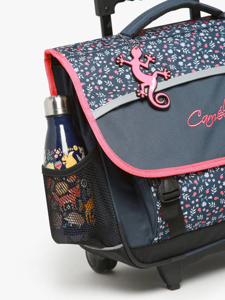 Boekentas Op Wieltjes Kind 3 Compartimenten Cameleon Roze actual CR41 ander zicht 6