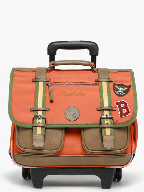 Wheeled Schoolbag For Kids 2 Compartments Cameleon Orange vintage urban CR38
