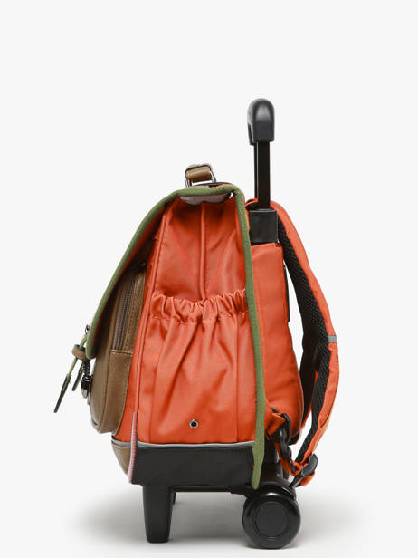 Wheeled Schoolbag For Kids 2 Compartments Cameleon Orange vintage urban CR38 other view 2