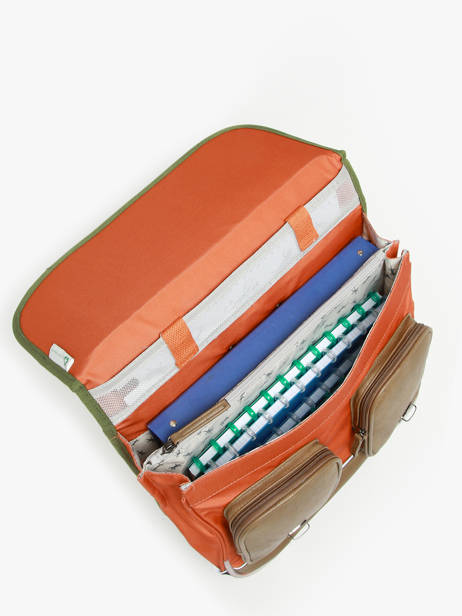 Wheeled Schoolbag For Kids 2 Compartments Cameleon Orange vintage urban CR38 other view 3