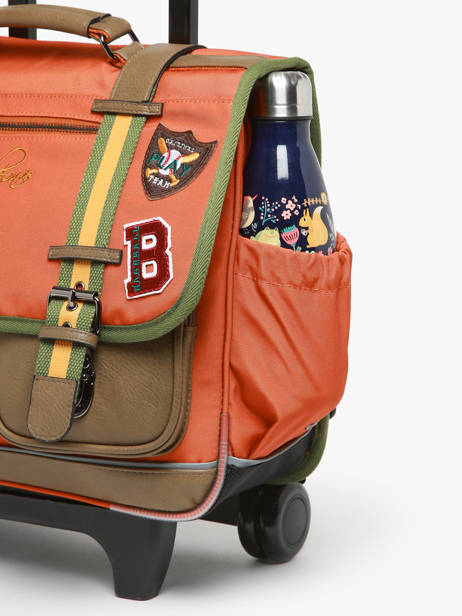 Wheeled Schoolbag For Kids 2 Compartments Cameleon Orange vintage urban CR38 other view 6