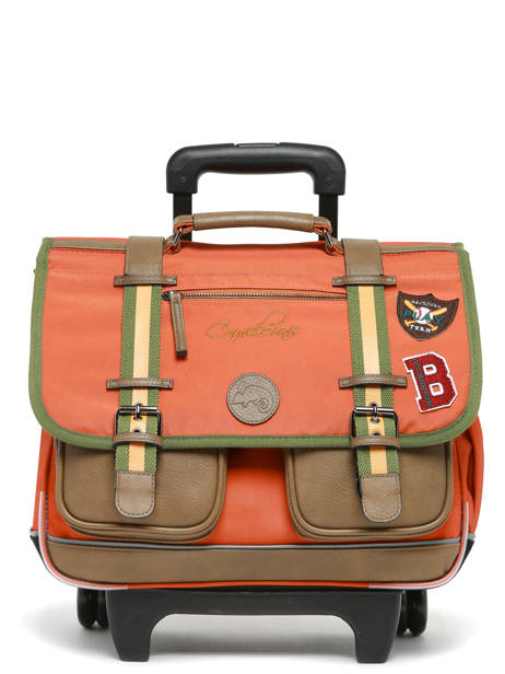 Wheeled Schoolbag For Kids 2 Compartments Cameleon Orange vintage urban CR38 other view 7