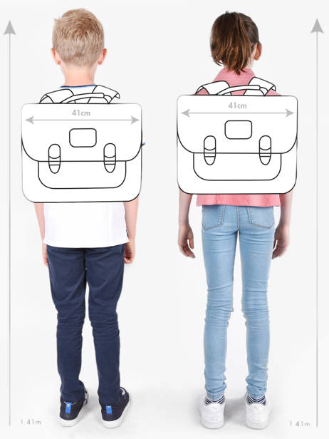 Boekentas Kinderen 3 Compartimenten Cameleon Oranje vintage urban CA41 ander zicht 1