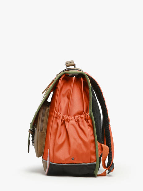 Boekentas Kinderen 3 Compartimenten Cameleon Oranje vintage urban CA41 ander zicht 2
