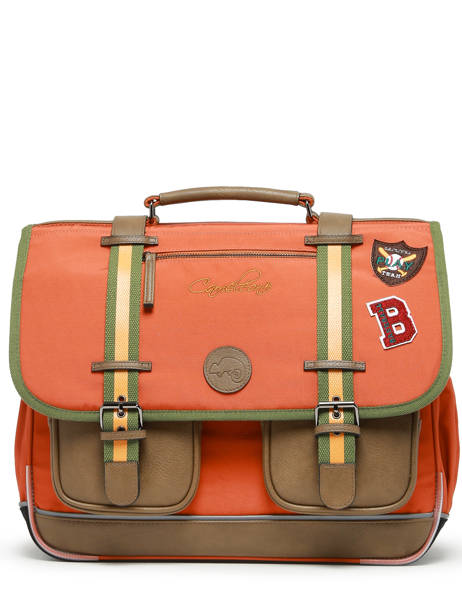 Boekentas Kinderen 3 Compartimenten Cameleon Oranje vintage urban CA41 ander zicht 6