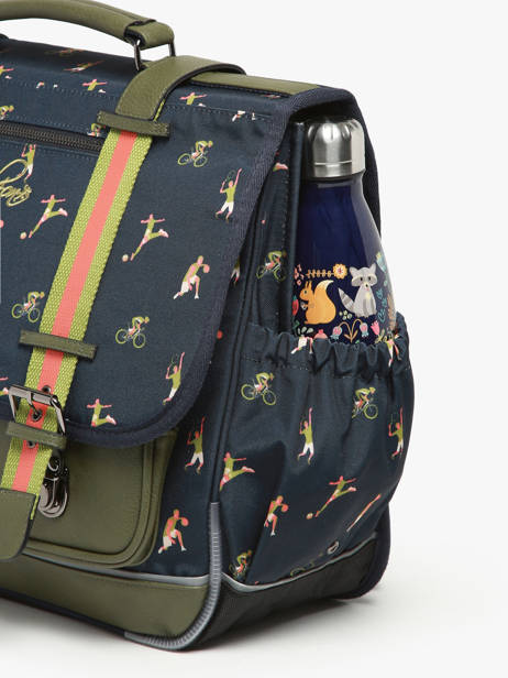 Boekentas Kinderen 3 Compartimenten Cameleon Groen vintage urban CA41 ander zicht 5