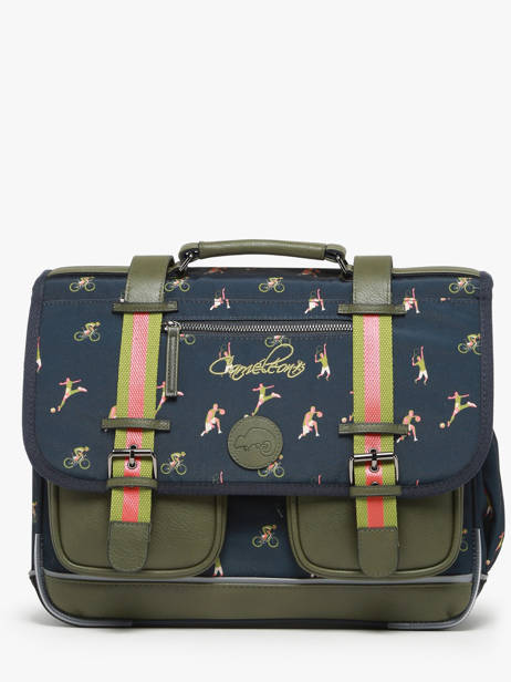 Cartable Enfant 2 Compartiments Cameleon Vert vintage urban CA38