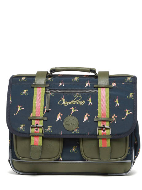 Cartable Enfant 2 Compartiments Cameleon Vert vintage urban CA38 vue secondaire 6