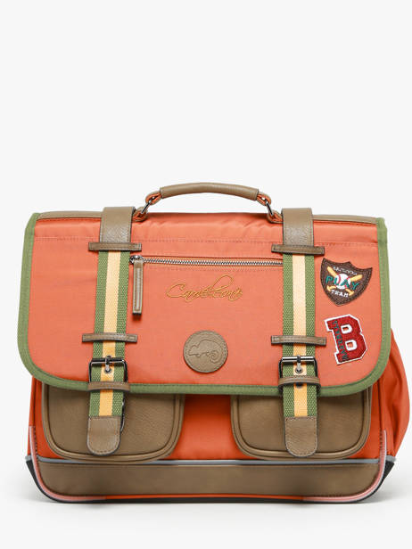 Cartable Enfant 2 Compartiments Cameleon Orange vintage urban CA38