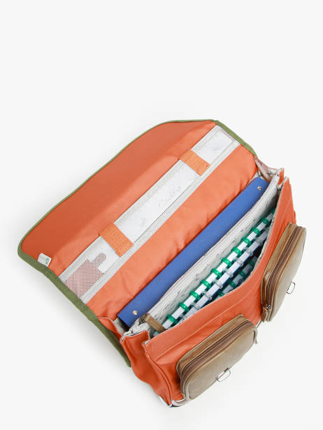 Cartable Enfant 2 Compartiments Cameleon Orange vintage urban CA38 vue secondaire 3