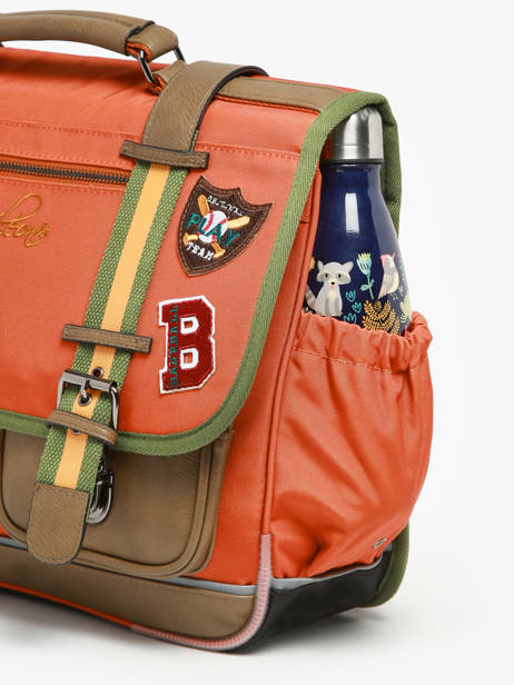 Cartable Enfant 2 Compartiments Cameleon Orange vintage urban CA38 vue secondaire 5
