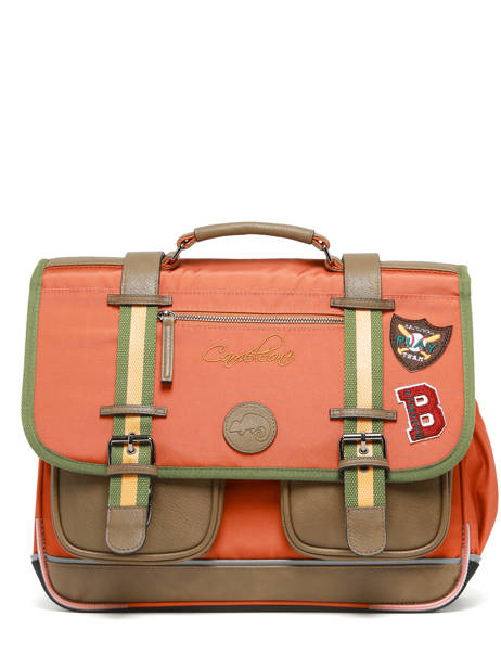 Cartable Enfant 2 Compartiments Cameleon Orange vintage urban CA38 vue secondaire 6