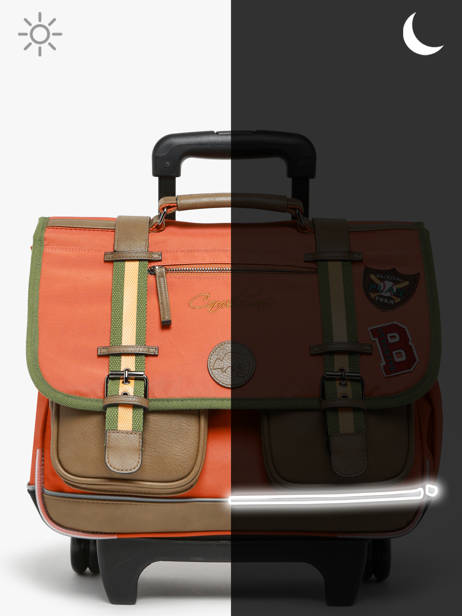 Wheeled Schoolbag For Kids 2 Compartments Cameleon Orange vintage urban CR38 other view 8