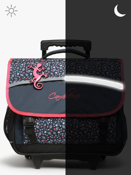 Boekentas Op Wieltjes Kind 3 Compartimenten Cameleon Roze actual CR41 ander zicht 8