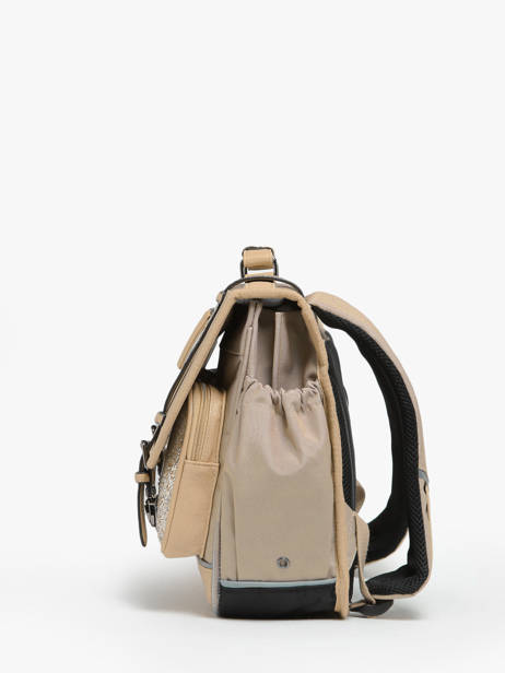 Satchel For Kids 2 Compartments Cameleon Beige vintage fantasy CA35 other view 2