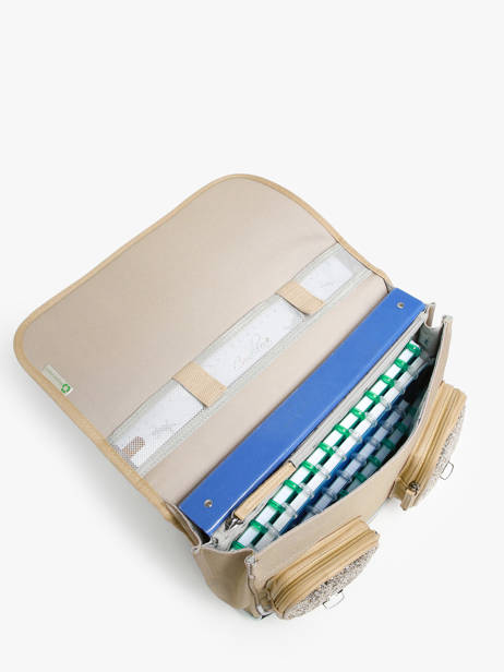Satchel For Kids 2 Compartments Cameleon Beige vintage fantasy CA35 other view 3