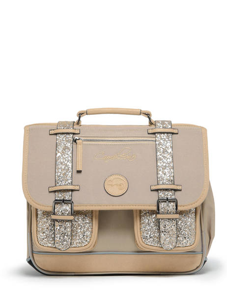 Satchel For Kids 2 Compartments Cameleon Beige vintage fantasy CA35 other view 6