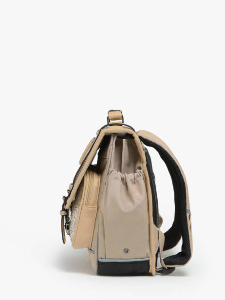Cartable Enfant 2 Compartiments Cameleon Beige vintage fantasy CA38 vue secondaire 2