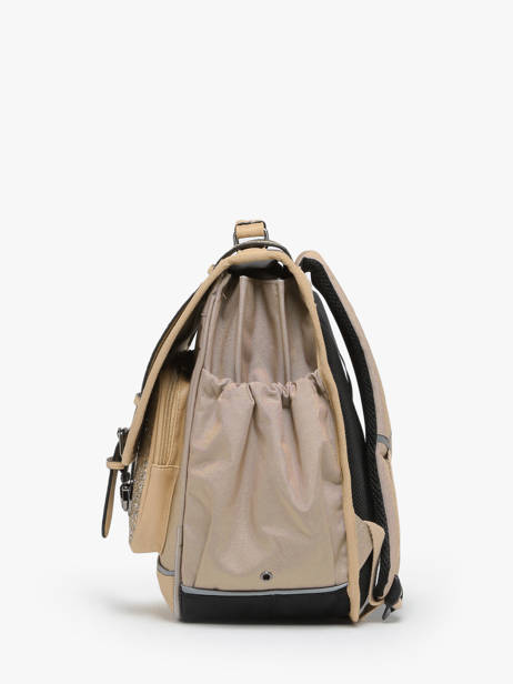 Satchel For Kids 3 Compartments Cameleon Beige vintage fantasy CA41 other view 2