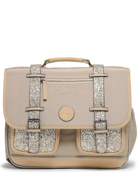 Satchel For Kids 3 Compartments Cameleon Beige vintage fantasy CA41 other view 6